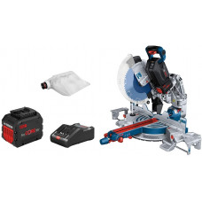  Bosch Professional BITURBO GCM 18V-305 GDC - Ingletadora telescópica a batería (18V, disco Ø 305 mm, láser, Connectivity, 2 baterías 12.0 Ah ProCORE, en caja) 