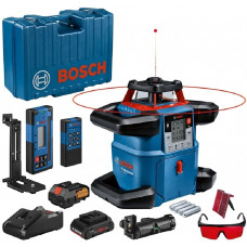  Bosch Professional Sistema 18V Nivel láser giratorio GRL 600 CHV (1 batería 18V x 4.0 Ah + cargador, función aplicación, alcance Ø: hasta 600m, en maletín) 
