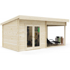 Casa Prefabricada de Madera para Jardín Moderna 600x300cm Casa Prefabricada de Madera para Jardín Moderna 600x300cm