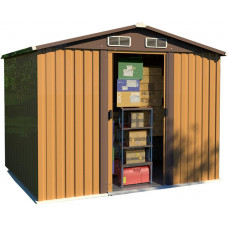 Caseta de Jardín Exterior con Piso y Puertas Dobles con Cerradura 250x196x212cm Caseta de Jardín Exterior con Piso y Puertas Dobles con Cerradura 250x196x212cm