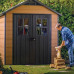 Caseta de jardín BrioVerde 2 puertas de resina con suelo y ventanas 