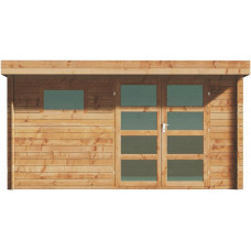 Caseta de jardín de Madera tratada con Autoclave y Techo Plano 13 m² Caseta de jardín de Madera tratada con Autoclave y Techo Plano 13 m²