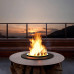  Chimenea eléctrica Al aire libre interior impermeable simulación chimenea eléctrica chimenea redonda incrustada 3d chimenea decorativa con control remoto y botones Chimenea 