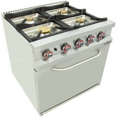 Cocina de gas con 4 fuegos con controlador y horno termostático 