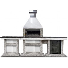 Cocina exterior de hormigón, barbacoa XL set 