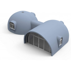 Combinación de ventanas francesas de gran altura de residencia independiente paisaje turístico ciudad. 8,3 x 13,5 x 3,5 cm.