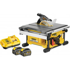  DeWalt DCS7485T2-QW Sierra de Mesa sin escobillas XR Flexvolt 54V con 2 baterías 54V/18V Li-Ion 6, 0 W, 54 V, Negro y Amarillo, Set de 5 Piezas 