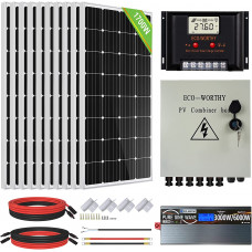ECO-WORTHY 1700W 6KWh día Kit Panel Solar Sistema de Energía Solar para Casa Sin Red 