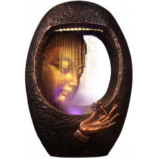  Fuente De Estatua De Buda Fuente De Piedra De Montaña Tallada En Resina Humidificador Interior Bomba De Agua De Agua Que Fluye Zen Y Led para El Hogar Regalo De Escritorio Cascada Adornos De Feng SH 