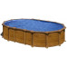 Gre KITPROV6188WO Amazonia - Piscina Elevada Ovalada, Aspecto Madera, 610 x 375x 132cm 