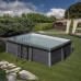 Gre KPCOR46 – Piscina Rectangular Composite 466 x 326 x 124 cm, con filtración 6 m3 h, cuña metálica, Gris Oscuro  