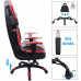 HZYDD Silla de Oficina,Silla de Juego de Cuero de Escritorio,Silla de Carreras Ajustable ergonómica de Alta Espalda,Silla de computadora giratoria,reposacabezas y Soporte Lumbar