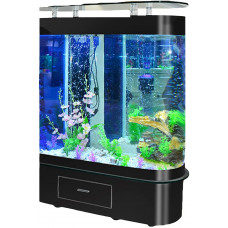 Pecera De Vidrio De Escritorio para Sala De Estar De Cabeza Redonda, Acuario Automático, Sin Cambio De Agua, Adecuado para La Sala De Estar De La Oficina En Casa, Pecera De Oro,Negro,120cm Pecera De Vidrio De Escritorio para Sala De Estar De Cabeza Redonda, Acuario Automático, Sin Cambio De Agua, Adecuado para La Sala De Estar De La Oficina En Casa, Pecera De Oro,Negro,120cm