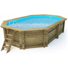 Piscina octogonal de madera impregnada diámetro 486 x 336 x 120 cm Piscina octogonal de madera impregnada diámetro 486 x 336 x 120 cm