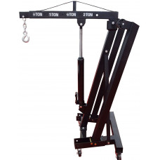 QILIN Alzamiento hidráulico plegable del motor de 2 toneladas, grúa del taller con 6 ruedas móviles, grúa móvil del piso, rojo/negro